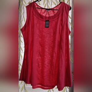 Avenue Fit and Flare Coral Paradice Sleeveless Top